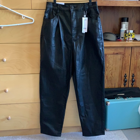 High rise Gigi carrot faux leather pants - Picture 1 of 3